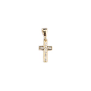Cruz de oro con circonias