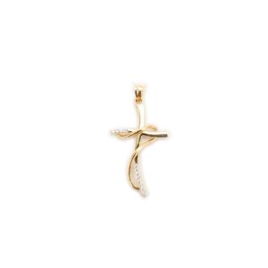 Cruz de oro con circonias