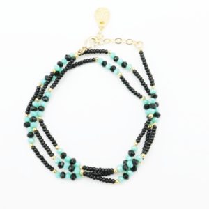 Bracket triple turquesa y negro