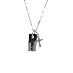 Silver Necklace Believe