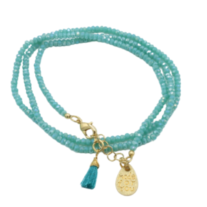 Fashion Bracelet Turquesa con Ponpon