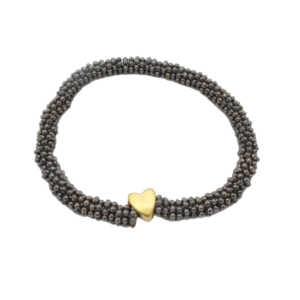 Bracelet Pewter corazón dorado