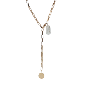 Collar Rose Gold Clip Chain con Perla