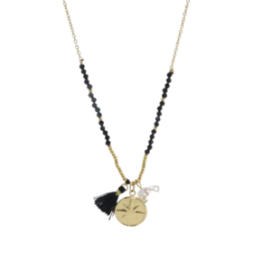 Collar Brújula con Borla Negra