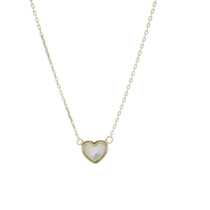 Ópalo Heart Silver Gold Necklace