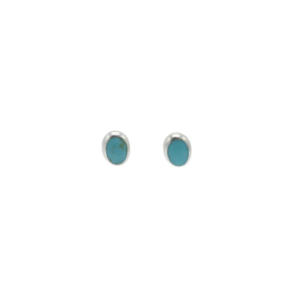 Aretes Turquesa Ovalado Pequeño