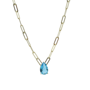 Golden Agua Marine Necklace