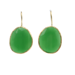 Natural Stone Emerald Earrings