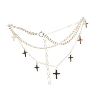 Tobillera Plata Cruces