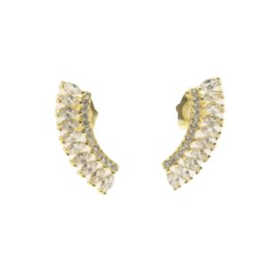 Arete dorado con circonias