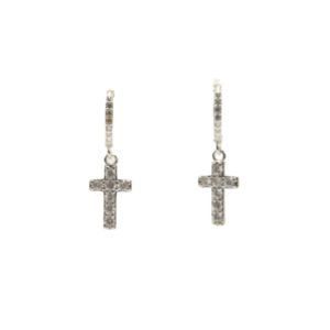 Hoops plateadas con cruz
