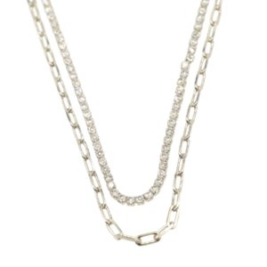 Silver Necklace con Circonias