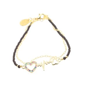 Bracelet negro corazón colores y huela