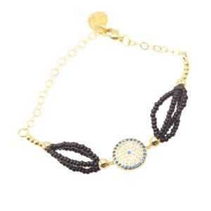 Bracelet negro ojo turco circular