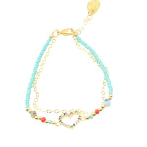 Bracelet turquesa corazón colores