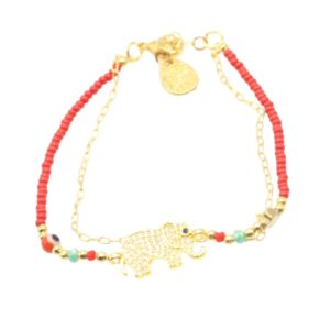 Bracelet elefante rojo