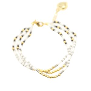 Bracelet gris dorado y blanco