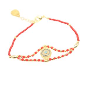 Bracelet rojo ojo turco rombo