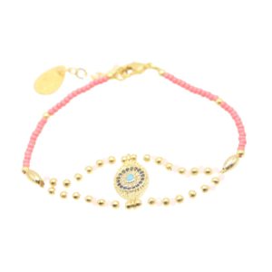 Bracelet rosado ojo turco rombo