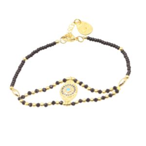 Bracelet Ojo turco rombo negro