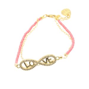 Bracelet infinito love rosado