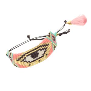 Bracelet Ojo turco salmón y turquesa