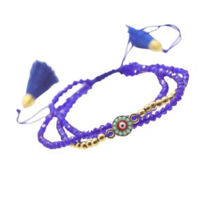 Bracelet triple azul ojo al centro