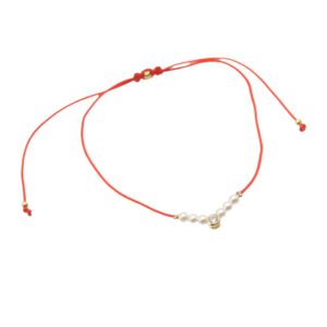 Bracelet hilo rojo perlas pequeñas