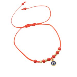 Bracelet hilo rojo ojo azul