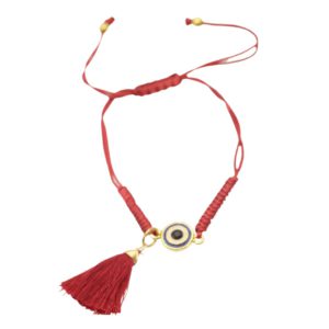 Bracelet hilo rojo ojo y borla