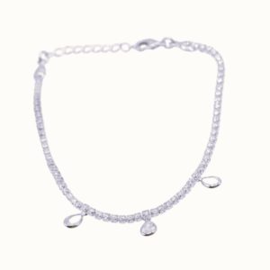 Silver Tennis Bracelet con gotas